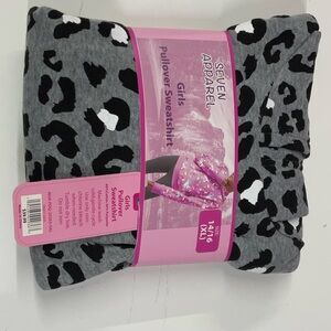 Seven Apparel Girls' Leopard Print Sweatshirt